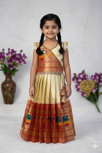NEW LAUNCING PAITHANI KIDS LEHENGA CHOLI simmer Indian clothing wholesale
